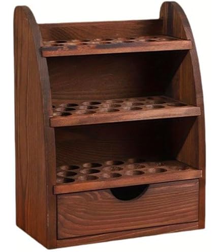 Amazon.co.jp: tonntyann 木製 アロマオイルスタンド 34本用 大容量